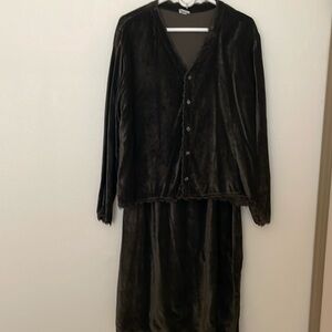 CP Shades Velvet Top with Lace Edging and Matching Skirt